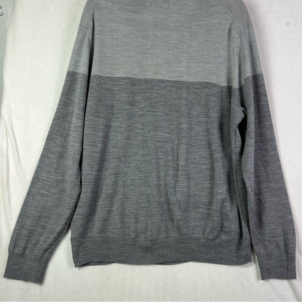 Calvin Klein Sweater Mens XL Gray Merino Wool Pullover Lightweight - Picture 3 of 9